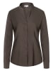 More & More feminine Stretchbluse, Rüschenkragen in brown