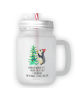 Mr. & Mrs. Panda Glas Pinguin Weihnachtsbaum mit Spruch in Transparent