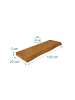 relaxdays Wandregal "Baumkante" in Braun - (B)100 x (H)3 x (T)22 cm