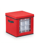 relaxdays Weihnachtskugel-Aufbewahrungsbox in Rot/ Grün - (B)30 x (H)30 x (T)30 cm