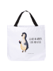 Mr. & Mrs. Panda Tragetasche Pinguin Marienkäfer mit Spruch in Weiß