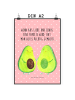 Mr. & Mrs. Panda Bild Avocado Pärchen mit Spruch in Rot Pastell