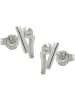 Gallay Ohrstecker Ohrring 10x5,5mm Zirkonia matt-glänzend Silber 925 in silber