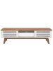 Beliani TV-Schrank DETROIT in Weiß/Braun - (W) 149 x (H) 44 x (L) 35 cm