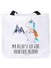 Mr. & Mrs. Panda Stoffbeutel Einhorn Bergsteiger mit Spruch in Weiß