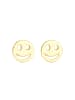 Elli Ohrringe 925 Sterling Silber mit Smiling Face, Plättchen in Gold