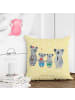 Mr. & Mrs. Panda Kissen 40x40 Koala Familie zwei ohne Spruch in Gelb Pastell