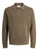 Jack & Jones Gestricktes Polo in Stone Gray