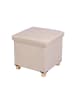 relaxdays Sitzhocker in Beige - (B)38x (H)40 x (T)38 cm
