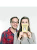 Mr. & Mrs. Panda Postkarte Chinchilla Blume mit Spruch in Gelb Pastell
