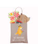 Mr. & Mrs. Panda Tote Bag Fuchs Blumen mit Spruch in Braun Pastell