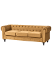 Beliani 3-Sitzer Sofa CHESTERFIELD in Gold/Schwarz - (W) 204 x (H) 70 x (L) 81 cm