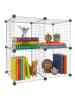 relaxdays Steckregal "4 Würfel" in Silber - (B)75 x (H)75 x (T)37 cm