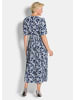 GOLDNER Kurzgröße:  Wickelkleid mit floralem Design in marine / weiß / geblümt