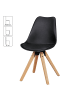 KADIMA DESIGN 2er Set Esszimmerstühle mit Samtbezug und Holzbeinen, skandinavisches Design in Schwarz