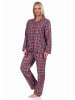 NORMANN langarm Flanell Schlafanzug Pyjama Set kariert - 70882 in rot