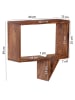 FineBuy Wandregal in Braun / Sheesham / 50x13x49