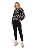 Betty Barclay Sweatshirt mit Rippbündchen in Schwarz/Beige