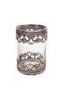 AltoBelli Teelichthalter AMALFI Glas mit Metall Verzierungen 8x12 cm