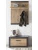 Furn.Design Garderoben-Sitzbank Kastanie und grau Fresco, Garderobenbank Schuhschrank 80 cm