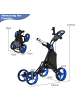 COSTWAY Golf Trolley 4 Rad klappbar in Blau