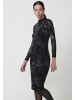KOROSHI Midi-Langarmkleid bis unters Knie in SCHWARZ