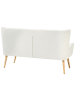 Beliani 2-Sitzer Sofa SKIBBY in Weiß/Braun - (W) 160 x (H) 95 x (L) 60 cm