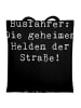 Mr. & Mrs. Panda Tragetasche Spruch Busfahrer Helden mit Spruch in Schwarz