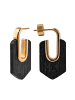 Holzkern Damen-Ohrringe Sequoia Ohrstecker Walnuss/Goldfarben II