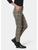 GOLDNER Glencheck-Hose LOUISA in camel / grau / gemustert