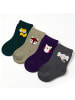 Yalion 9er-Set Yalion Socken mit Tiermotiven, weich & bequem in Lila