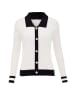 CHANI Damen Strickpullover in Wollweiss Schwarz