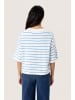 Soaked in Luxury Strickpullover SLSpina Baggy fit in White w Blue Yonder Stripe
