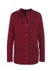 GOLDNER Longstrickjacke mit kontrastfarbenen Zierkanten in dunkelrot