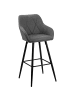 Beliani 2er-Set Barhocker DARIEN in Grau/Schwarz