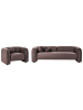 Beliani 2-tlg Sitzgruppe LEIREN in Braun