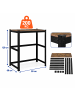 relaxdays Waschmaschinenregal in Schwarz/ Braun - (B)90 x (H)120 x (T)60 cm