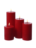 Deluxe Homeart 4er Set LED Kerzen MIA Echtwachs Deluxe 4 Größen mit Batterien Fernb in rot