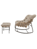 home24 Gartensessel Kiri mit Fußhocker in Beige