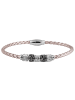 Adeliás Damen Armband – Lederarmband aus Leder mit Strass Steinchen 17 cm in schwarz