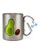 Mr. & Mrs. Panda Outdoor Tasse Avocado Kern rollt ohne Spruch in Silber