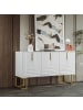 ABRIHOME 3-türiges Sideboard mit verstellbaren Regalen in Weiß