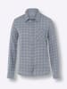 Sieh an! Flanell-Bluse in taubenblau-kariert