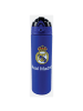 Real Madrid Real Madrid Blue matte Kunststoff-Trinkflasche mit Strohhalm 700 ml