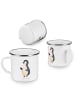 Mr. & Mrs. Panda Tasse Emaille Pinguin Marienkäfer ohne Spruch in Weiß