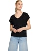 Zero  Kurzarm-Shirt mit V-Ausschnitt in Black Beauty
