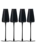 Intirilife Champagner Glas Set 220 ml Sekt Prosecco Gläser in 4x 220 ml Schwarz