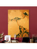 WALLART Leinwandbild Gold - Moderne Pfingstrosen II in Orange