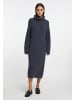 RISA Damen Strick Langarmkleid Midi in Graublau