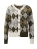 Aniston CASUAL Strickjacke in wollweiß-grün-camfelfarben-hellgrau